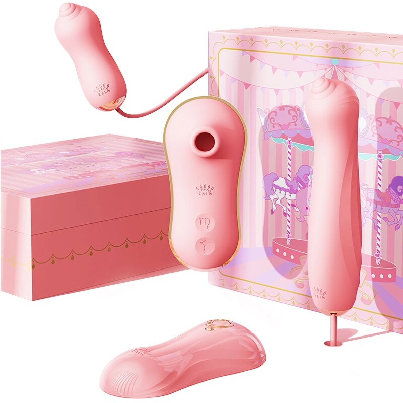 Набір секс-іграшок Zalo Unicorn Vibrarion & Thrusting Set - рожевий від компанії Інтернет магазин Персик - фото 1