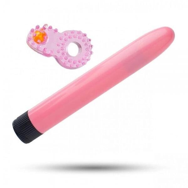 Набір Sex Toys Класичний Вібромасажер + Ерекційне Кільце, Pink від компанії Інтернет магазин Персик - фото 1