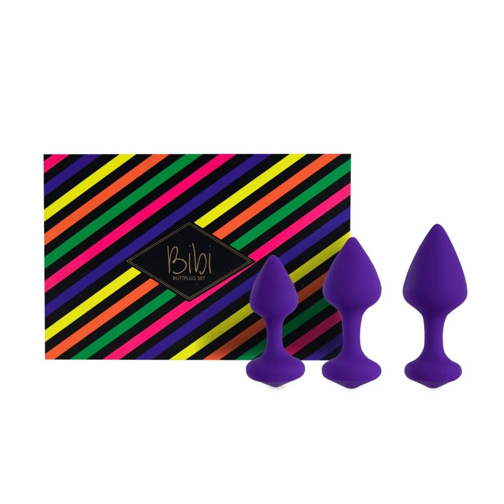 Набір силіконових анальних пробок FeelzToys - Bibi Butt Plug Set 3 pcs Purple від компанії Інтернет магазин Персик - фото 1
