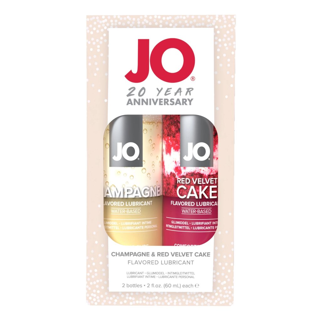 Набір смакових мастильних матеріалів Jo Champagne & Red Velvet Cake (260 мл), обмежене видання від компанії Інтернет магазин Персик - фото 1