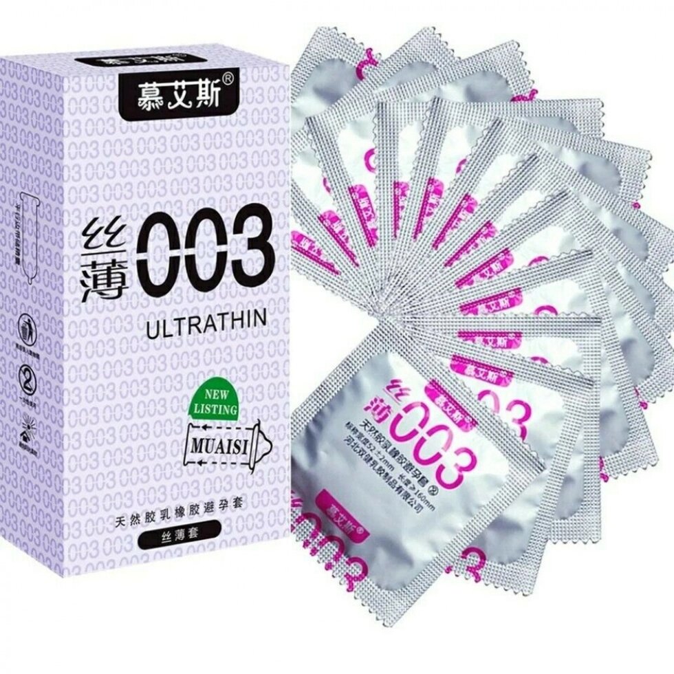Набір ультратонких презервативів 0,03 мм з ребристою текстурою, золотом 12 шт. від компанії Інтернет магазин Персик - фото 1