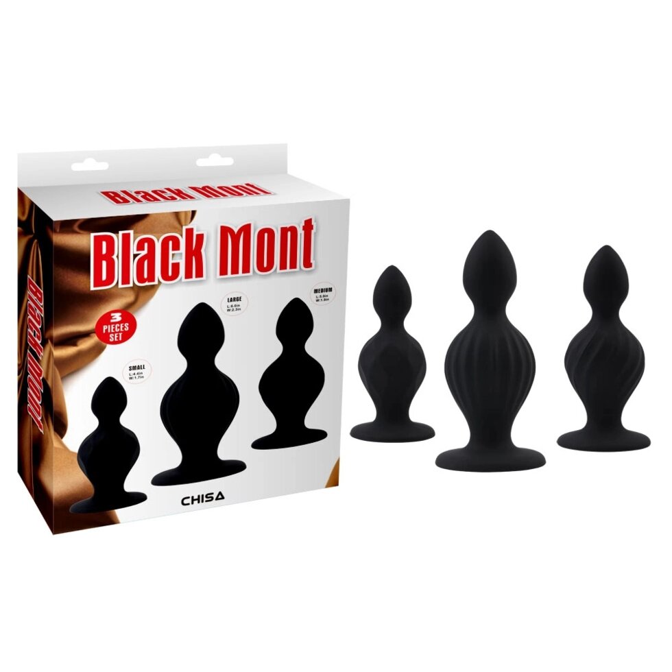 Набір великих анальних проторів Chisa Black Mont Чорний силікон від компанії Інтернет магазин Персик - фото 1