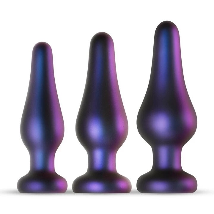 Набір з трьох анальних вилків Hueman, фіолетовий від компанії Інтернет магазин Персик - фото 1