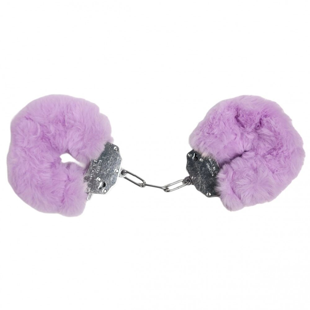 Наручники метал із хутром Plush handcuffs, фіолетові від компанії Інтернет магазин Персик - фото 1