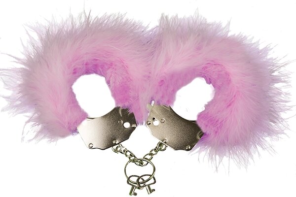 Наручники металеві з рожевою обробкою Adrien Lastic Handcuffs Pink від компанії Інтернет магазин Персик - фото 1