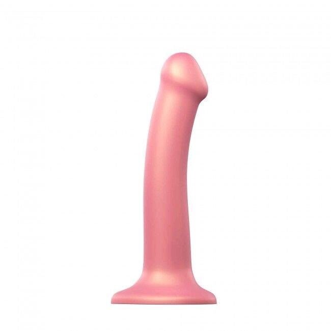 Насадка для страпона Strap-On-Me Mono Density Dildo Rose M, діам. 3,3см, одношаровий силікон, гнучкий від компанії Інтернет магазин Персик - фото 1