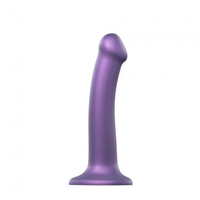 Насадка для страпона Strap-On-Me Mono Density Dildo Violet M, діам. 3,3см, одношаровий силікон, гнучко від компанії Інтернет магазин Персик - фото 1