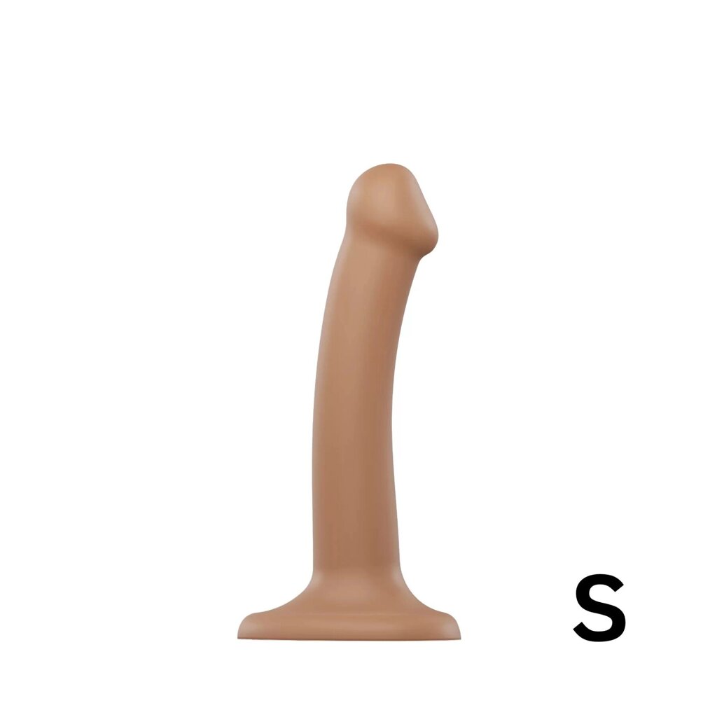 Насадка для страпону Strap-On-Me Dual Density Dildo Caramel S, діаметр 2,7 см, двошарова, гнучка від компанії Інтернет магазин Персик - фото 1