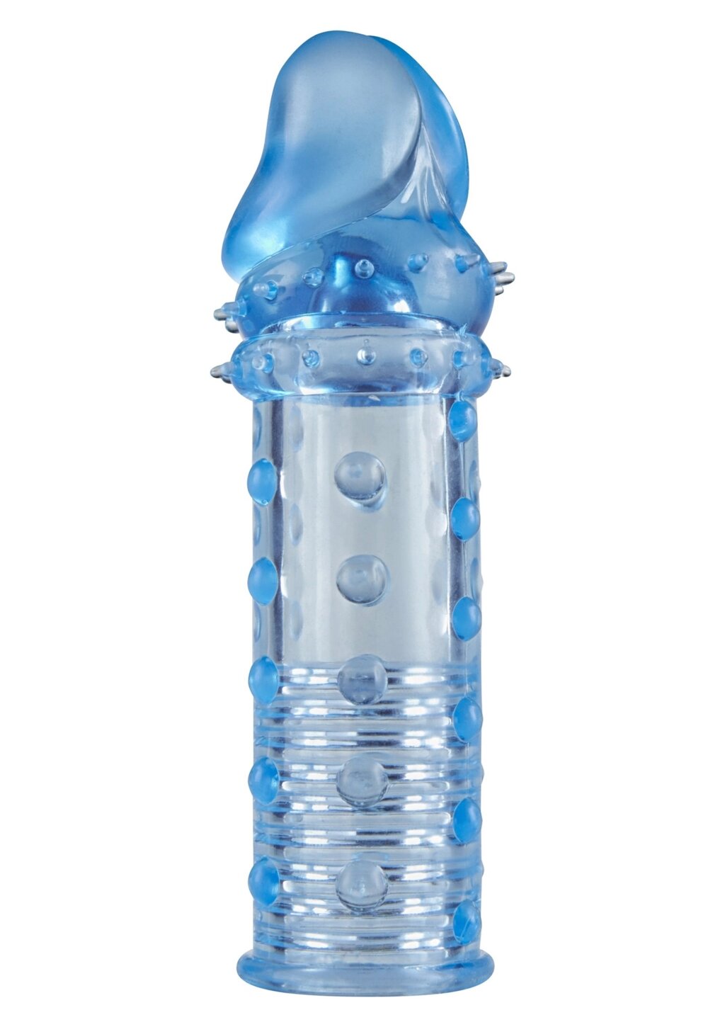 Насадка на член рельєфна Toy Joy, що подовжує, реалістична, блакитна, 15.5 х 3 см від компанії Інтернет магазин Персик - фото 1