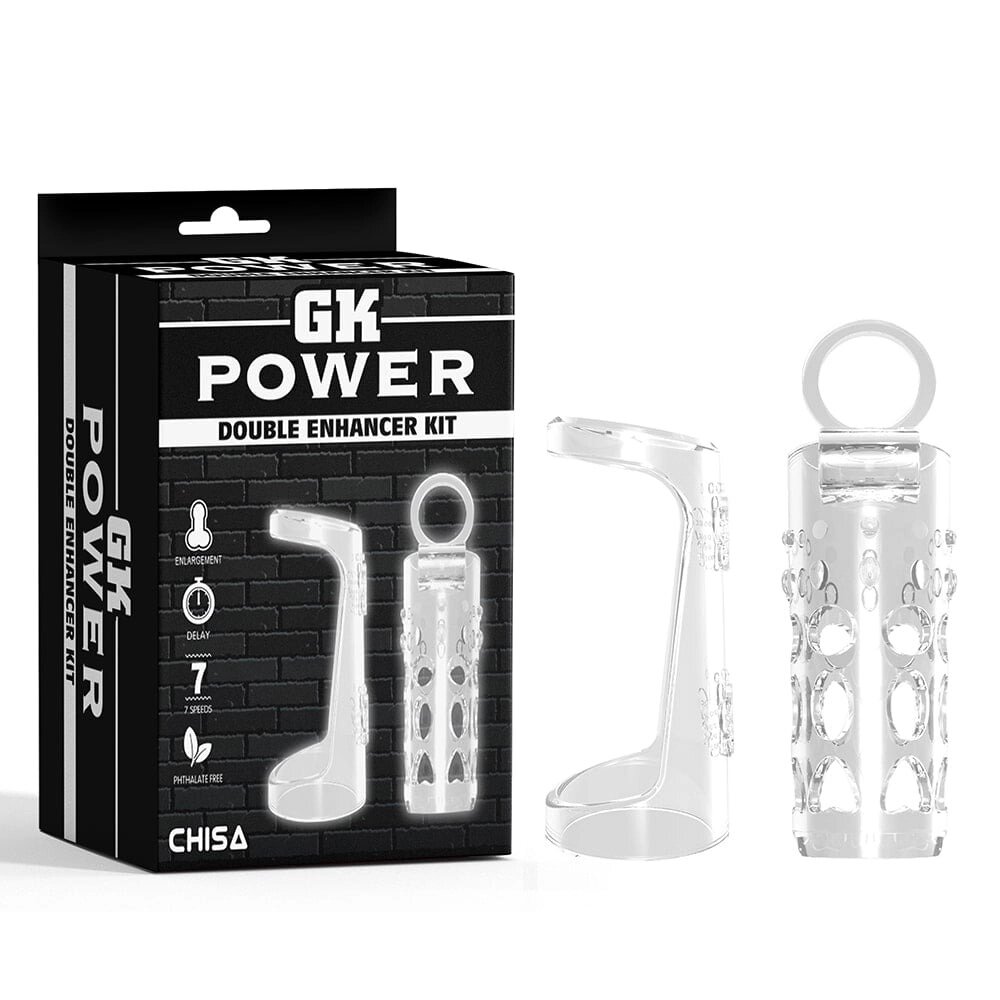 Насадка на пеніс Chisa Double Enhancer Kit-Clear-GK Power від компанії Інтернет магазин Персик - фото 1