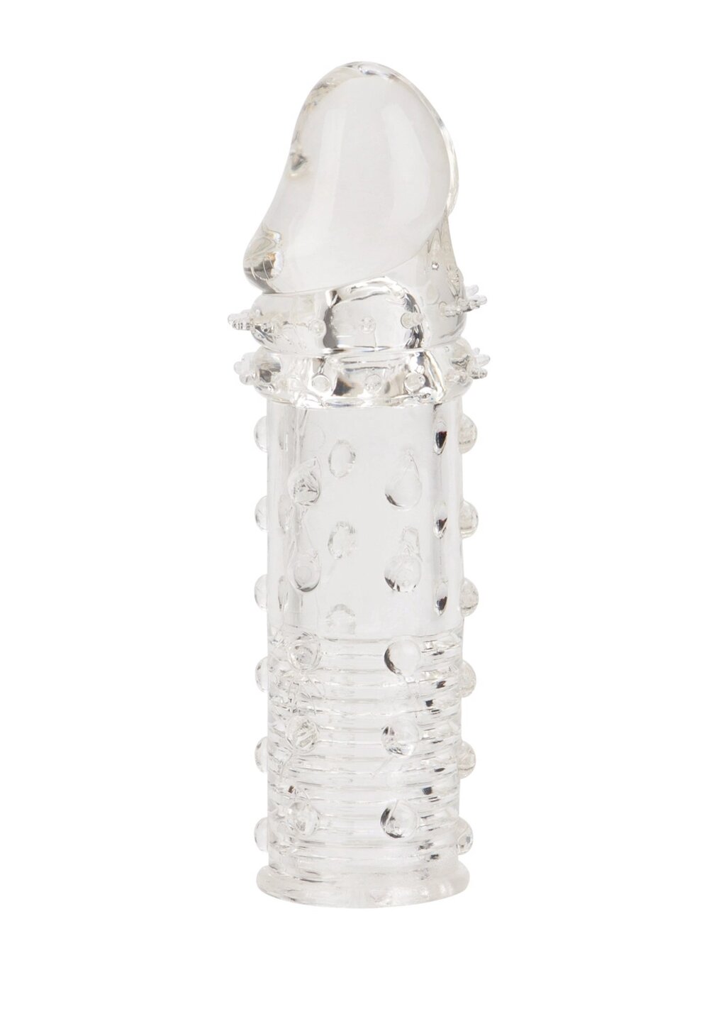 Насадка на пеніс рельєфна Adonis Extension збільшення +2 см, 16 см х 3.7 см, прозора від компанії Інтернет магазин Персик - фото 1