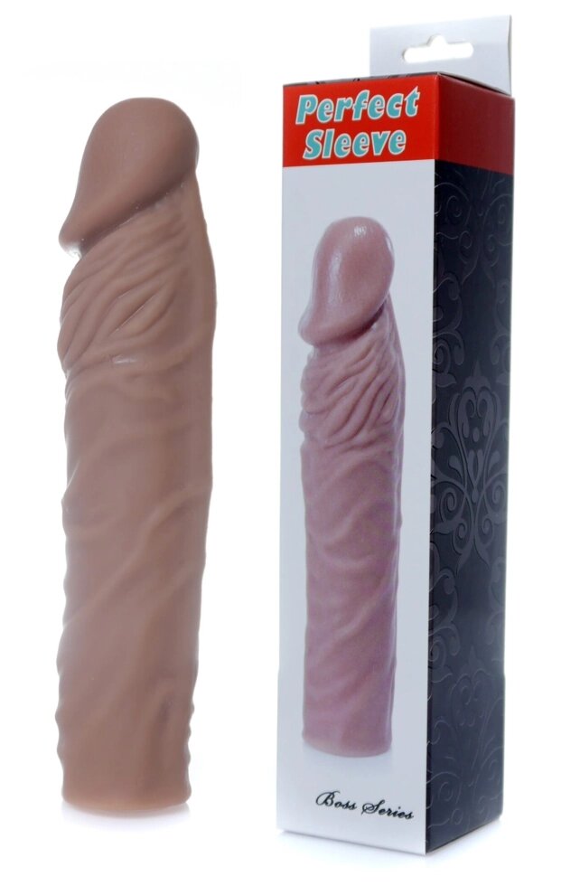 Насадка презерватив подовжує Boss Series - Perfect Sleeve Mulatto (extends 4 cm), BS6700082 від компанії Інтернет магазин Персик - фото 1