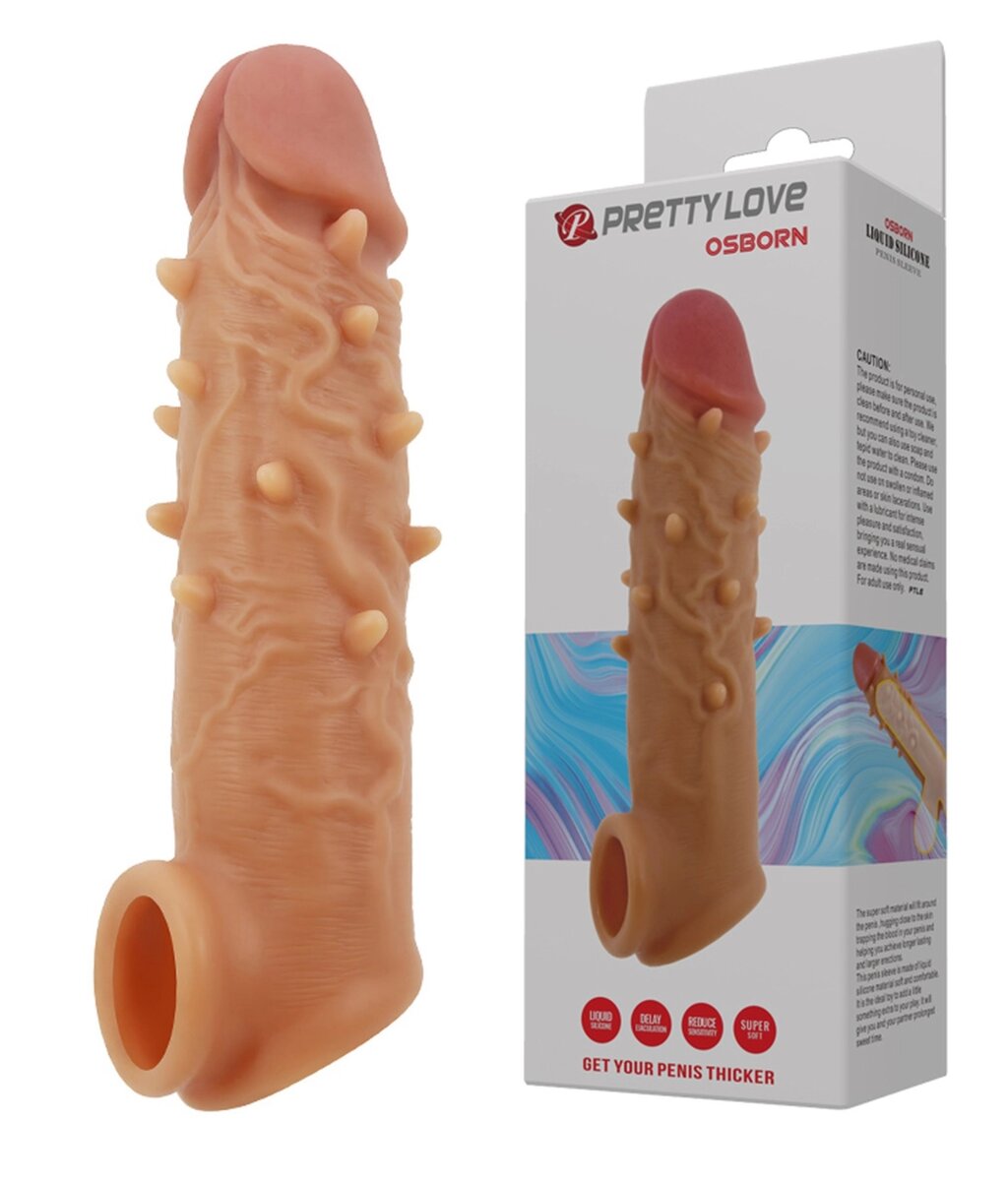 Насадка презерватив Pretty Love - Osborn Silicone, BI-026250 від компанії Інтернет магазин Персик - фото 1