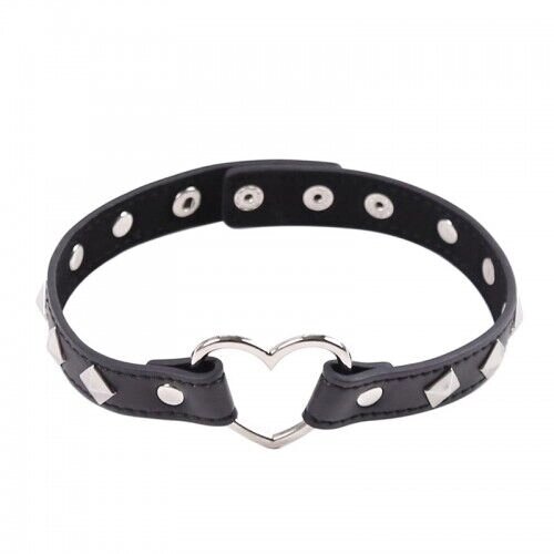 Нашийник DS Fetish Collar with heart black metal від компанії Інтернет магазин Персик - фото 1