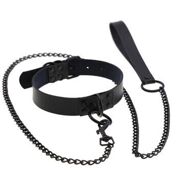 Нашийник з повідцем DS Fetish Collar with leash black від компанії Інтернет магазин Персик - фото 1