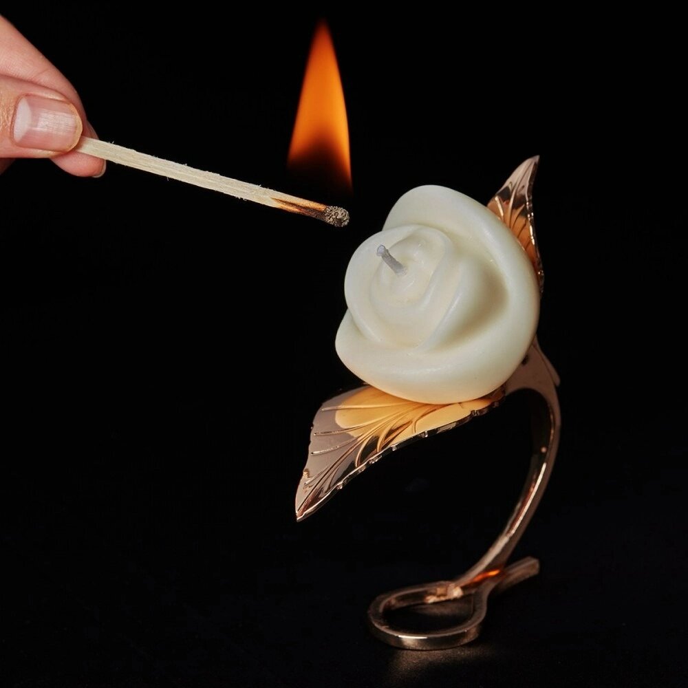 Низькотемпературна свічка Lockink у вигляді троянди біла від компанії Інтернет магазин Персик - фото 1