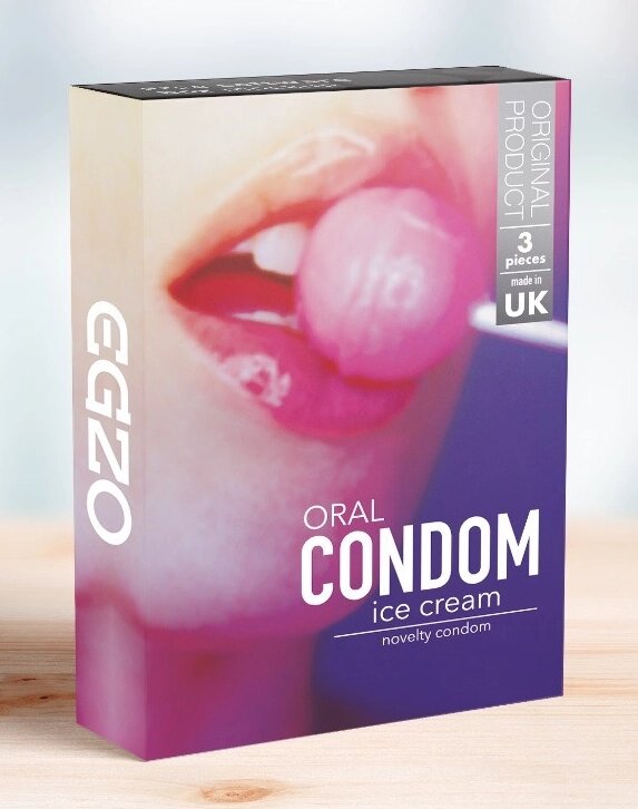 Оральні презервативи EGZO Ice Cream (Ванільне морозиво) від компанії Інтернет магазин Персик - фото 1