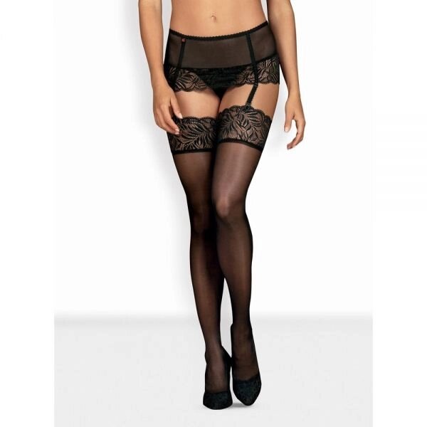 Панчохи чорні Obsessive Contica stockings L / XL від компанії Інтернет магазин Персик - фото 1