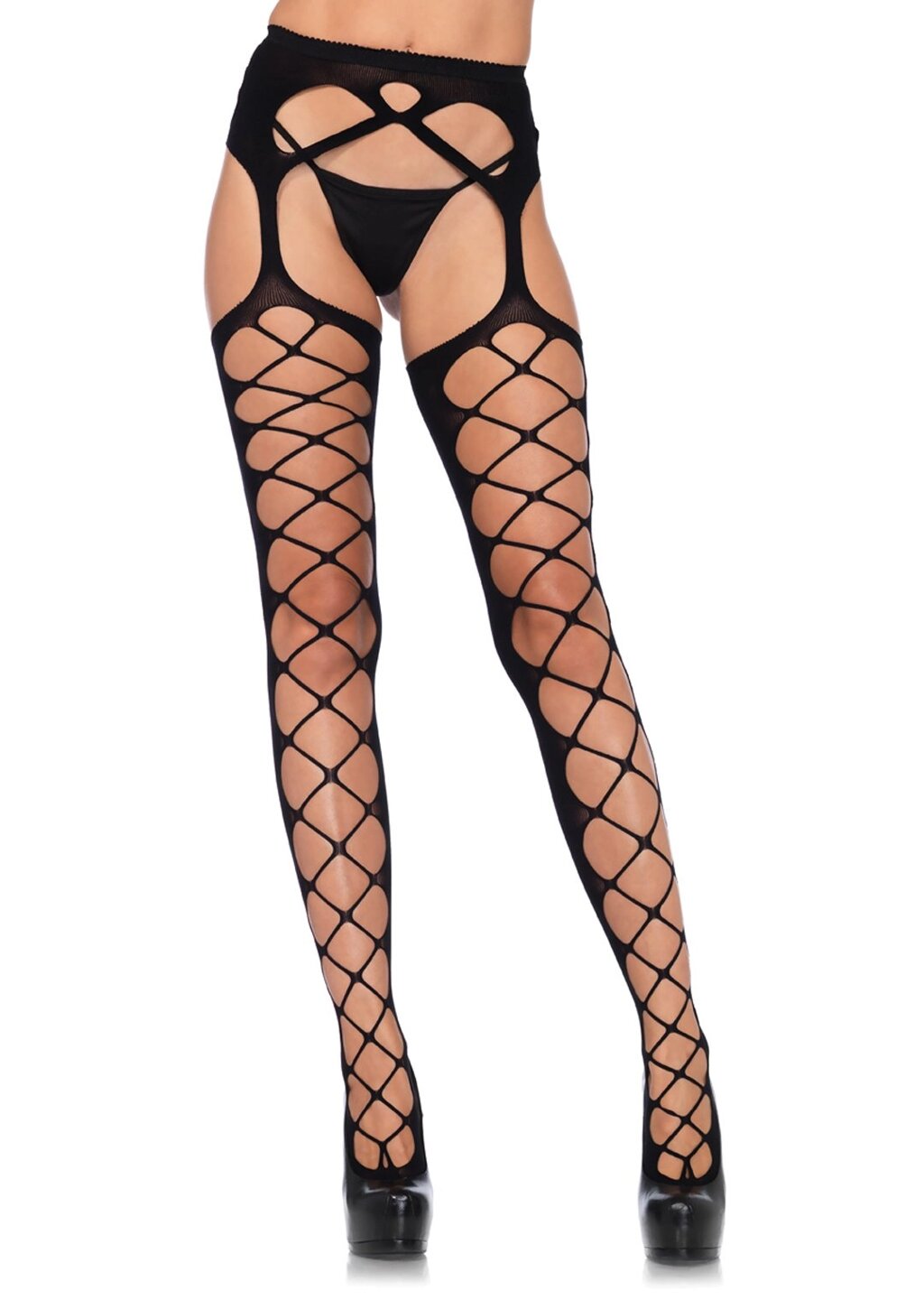 Панчохи Leg Avenue Leg Avenue Diamond Net Opaque Black від компанії Інтернет магазин Персик - фото 1