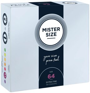 Презервативи Mister Size - pure feel - 64 (36 condoms), товщина 0,05 мм ( м'ята упаковка !!! )