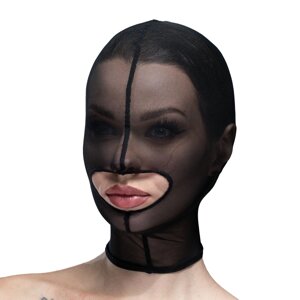 Маска сітка з відкритим ротом Feral Feelings - Hood Mask Black