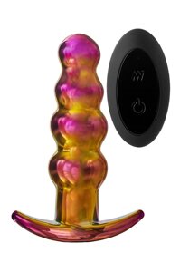 Анальна штепсельна штепсельна вилка з вібраційною скляною іграшкою для гламурного скла