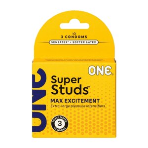 Презервативи ONE Super Studs 3 шт, картонна коробка (м'ята упаковка!!) в Дніпропетровській області от компании Интернет магазин Персик