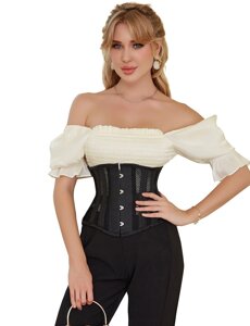 Корсет із сітки Star Night Steel Bones Grid Corsets з гачками та шнурівкою, чорний, S (без коробки) в Дніпропетровській області от компании Интернет магазин Персик