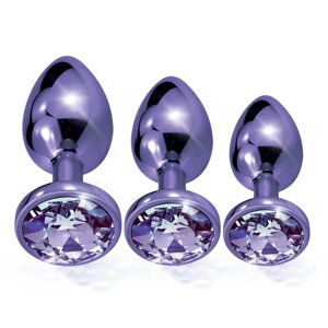 Набір анальних пробок Global Novelties NIXIE METAL BUTT PLUG TRAINER SET, PURPLE METALLIC