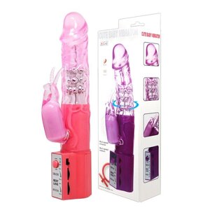 Вибратор с стимулятором клитора "Cute baby vibrator" BW-004102 PINK