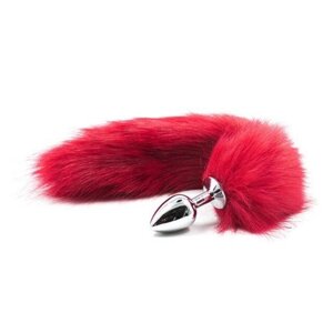 Anal Plug S Fox Tail DS Fetish Anal Plug S Faux Four Fox Hail Red Polyeste