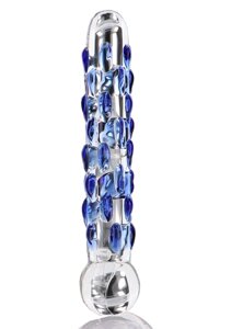 Фалоімітатор скляний з рельєфом Diamond Dazzler прозорий із блакитним, 18 см х 3.5 см в Дніпропетровській області от компании Интернет магазин Персик