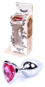 Серія Anal Plug Boss - ювелірні вироби Silver Heart Plug Pink S, BS6400044