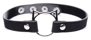 Чокер Master Series Kinky Kitty Ring Slim Choker - Black