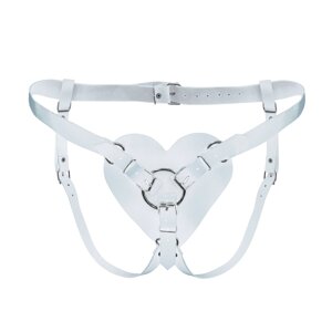 Трусики Серце для страпону із натуральної шкіри Feral Feelings - Hearts Strap-on Belt White в Дніпропетровській області от компании Интернет магазин Персик