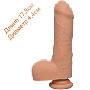 Фалоімітатор Doc Johnson 18см 4,4см The D - Uncut D - 7 Inch With Balls - ULTRASKYN