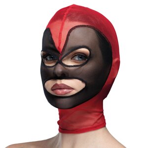 Маска серце сітка з відкритим ротом та очима Feral Feelings - Hearts Mask Red/Black в Дніпропетровській області от компании Интернет магазин Персик