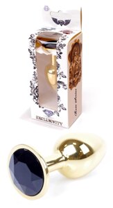 Серія Anal Plug Boss - ювелірна золота пробка Black S, BS6400020