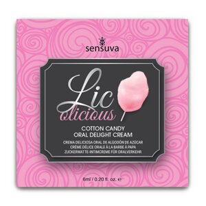 Пробник гелю для мінету Sensuva Lic-o-licious Cotton Candy (6 мл), маслянистий, без цукру