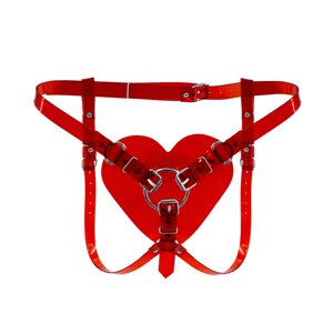 Трусики Серце для страпона Feral Feelings - Hearts Strap-on Belt Red Trasparent