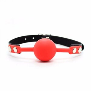 Кляп силіконовий, червоний кулька, чорні ремінці, діаметр 4 см в Дніпропетровській області от компании Интернет магазин Персик