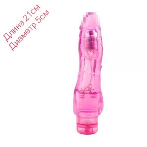 Рожевий вібратор для сексу Crystal Jelly Precious 21см на 5 см