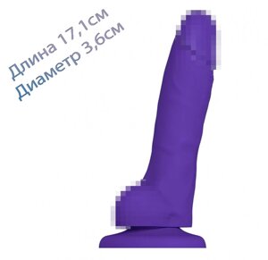Реалистичный фаллоимитатор фиолетовый Strap-On-Me SOFT REALISTIC DILDO Violet - Size S