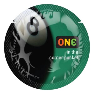 Презерватив ONE Color Sensations - ONE is the corner pocket (Black) 1 шт