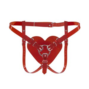 Трусики Серце для страпона Feral Feelings - Hearts Strap-on Belt Red