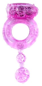 Ерективне кільце Vibro BOSS Vibrating Cock Ring with balls Pink, BS6700043}