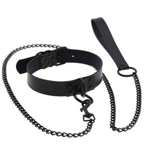 Нашийник з повідцем DS Fetish Collar with leash black в Дніпропетровській області от компании Интернет магазин Персик
