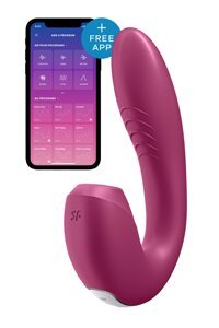 Подвійний смарт вібратор з вакуумною стимуляцією Satisfyer Sunray Connect App Berry в Дніпропетровській області от компании Интернет магазин Персик