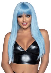 Довга блакитна перука Leg Avenue Long straight bang wig Blue, гладка, 61 см