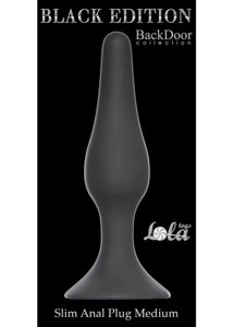 Анальний плаг Black Edition - Slim Anal Plug Medium, Black. 57420601 в Дніпропетровській області от компании Интернет магазин Персик